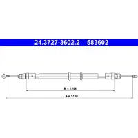 Ate Seilzug, Feststellbremse [Hersteller-Nr. 24.3727-3602.2] für Vauxhall, Renault, Opel