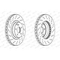 FERODO Bremsscheibe DDF1769C-1 vorne, belüftet, perforiert, 1 Stück