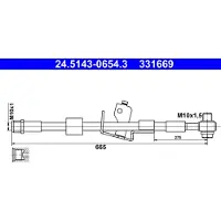 Ate Bremsschlauch [Hersteller-Nr. 24.5143-0654.3] für Vauxhall, Chevrolet, Opel