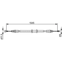 Bosch Seilzug, Feststellbremse [Hersteller-Nr. 1987482551] für Renault