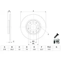 Bosch Bremsscheibe 0 986 479 G21 hinten, voll, 1 Stück