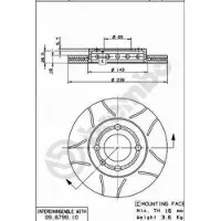 Brembo Bremsscheibe 09.6799.75, vorne, geschlitzt, belüftet, 1 Stück