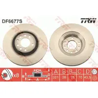 TRW Bremsscheibe DF6677S vorne, belüftet, 1 Stück