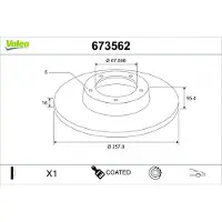 Valeo Bremsscheibe COATED 673562