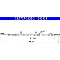 Ate Seilzug, Feststellbremse 24372721222 für MITSUBISHI