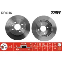 TRW Bremsscheibe DF4376 vorne, belüftet, 1 Stück