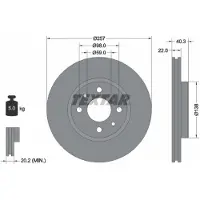 Textar Bremsscheibe 92069603 vorne, belüftet, 1 Stück
