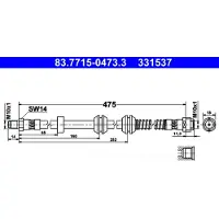 Ate Bremsschlauch [Hersteller-Nr. 83.7715-0473.3] für Mercedes-Benz