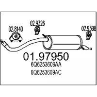 MTS Endschalldämpfer 0197950 für SEAT VW