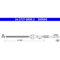 Ate Seilzug Feststellbremse 24.3727-0690.2 für Ford Focus III Turnier