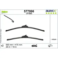 Valeo SILENCIO Scheibenwischer Wischblatt Vorne für NISSAN Qashqai III (J12) Rahmenlos