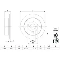 Bosch Bremsscheibe 0 986 479 G64 hinten, belüftet, hochkarbonisiert, 1 Stück
