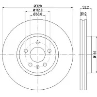 Hella 1x Bremsscheibe Vorderachse Belüftet [Hersteller-Nr. 8DD355113-911] für Audi