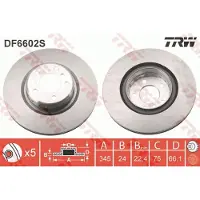 TRW Bremsscheibe DF6602S hinten, belüftet, hochkarbonisiert, 1 Stück
