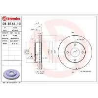 Brembo Bremsscheibe 09.B548.10, vorne, belüftet, 1 Stück