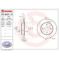 Brembo Bremsscheibe 09.B523.10, vorne, belüftet, 1 Stück