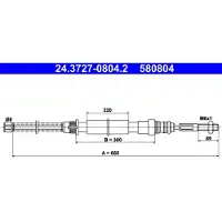 Ate Seilzug Feststellbremse 24.3727-0804.2 für Peugeot 405 I Break