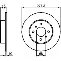 Bosch Bremsscheibe 0 986 479 105 hinten, voll, 1 Stück