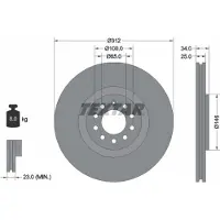 Textar Bremsscheibe 92098505 vorne, belüftet, 1 Stück