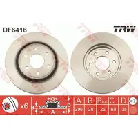 TRW Bremsscheibe DF6416 vorne, belüftet, 1 Stück