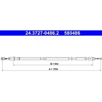 Ate Handbremsseil Seilzug Feststellbremse passend für MERCEDES-BENZ VIANO (W639) Hinten Rechts 24.3727-0486.2