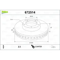 Valeo Bremsscheibe COATED 672514