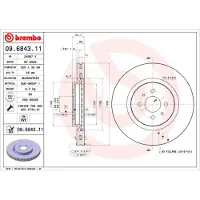 Brembo Bremsscheibe 09.6843.11, vorne, belüftet, 1 Stück