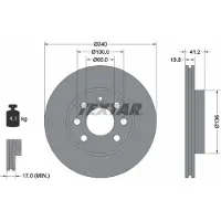 Textar Bremsscheibe 92111403 vorne, belüftet, 1 Stück