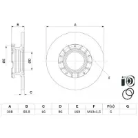 Bosch Bremsscheibe 0 986 479 F62 hinten, voll, 1 Stück