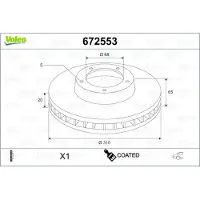 Valeo Bremsscheibe COATED 672553