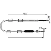 Bosch Seilzug, Feststellbremse [Hersteller-Nr. 1987482593] für Fiat, Opel, Vauxhall
