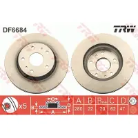 TRW Bremsscheibe DF6684 vorne, belüftet, 1 Stück