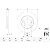 Bosch Bremsscheibe 0 986 479 G30 hinten, voll, hochkarbonisiert, 1 Stück