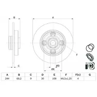 Bosch Bremsscheibe 0 986 479 F74 hinten, voll, 1 Stück