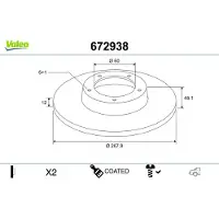 Valeo Bremsscheibe COATED 672938