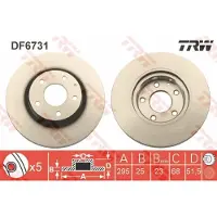 TRW Bremsscheibe DF6731 vorne, belüftet, 1 Stück