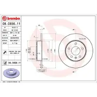 Brembo Bremsscheibe 08.C656.11, hinten, voll, 1 Stück