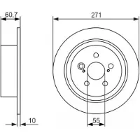 Bosch Bremsscheibe 0 986 479 613 hinten, voll, 1 Stück