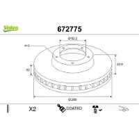Valeo Bremsscheibe COATED 672775