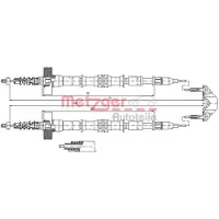 METZGER Seilzug, Feststellbremse COFLE 115859 hinten für Opel
