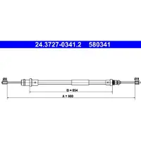 Ate Seilzug Feststellbremse 24.3727-0341.2 für Citroën Fiat Peugeot Jumpy Scudo