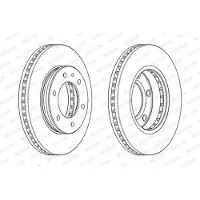 FERODO Bremsscheibe DDF2462C-1 vorne, belüftet, 1 Stück