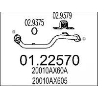 MTS Abgasrohr NISSAN 01.22570 20010AX605,20010AX60A