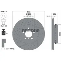Textar Bremsscheibe 92265525 hinten, belüftet, geschlitzt, hochkarbonisiert, 1 Stück