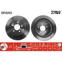 TRW Bremsscheibe LUC DF4353 hinten, belüftet, 1 Stück