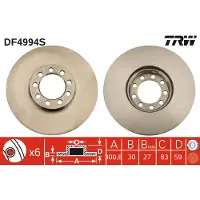 TRW Bremsscheibe DF4994S, 1 Stück