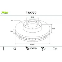 Valeo Bremsscheibe [Hersteller-Nr. 672772] für Renault, Nissan, Dacia