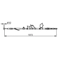 Bosch Handbremsseil Seilzug Feststellbremse für HONDA CIVIC VIII Hatchback (FN, FK) Hinten Rechts 1 987 482 910