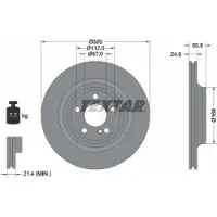 Textar Bremsscheibe 92317305 hinten, belüftet, hochkarbonisiert, 1 Stück