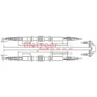 METZGER Seilzug, Feststellbremse COFLE 115858 hinten für Opel